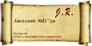 Janicsek Róza névjegykártya