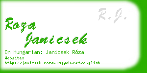 roza janicsek business card