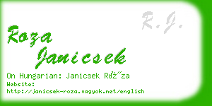 roza janicsek business card